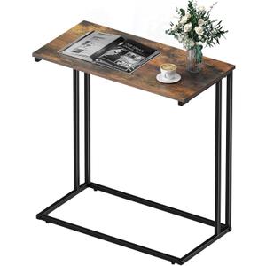 C-Shaped Side Table, Metal Double Frame End Table for Living Room Bedroom, Large