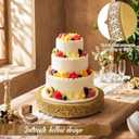 Wenqik 12 Inch Gold Cake Stand Set Metal Round Cupcake Dessert Stand with Cake Cutting, Spatula Wedding Cupcake Pastry Display Candy Holder Display for Wedding Party Birthday Baby Shower(Classic)