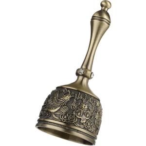 Hand Bell Brass Dinner Call Bells Loud Service Ringing Bell Tibetan Handbells for Meditation Seniors Bedside Musical Teaching Classroom,Ringer Fell Off