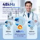 Ultrasonic Retainer Cleaner Machine 48kHz, Dental Cleaning Pod, Ultrasonic Retainer Cleaner for Dentures, Aligners, Mouth Guards, Toothbrush Heads and Jewelry with 200ML Capacity, LAB Supply