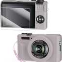 2 x Silicone Case for Powershot G7X Mark II Digital Camera with with Removable Lens Cover and Screen Protector and a Lanyard for Powershot G7X Mark II Accessories -(Rose Grey)