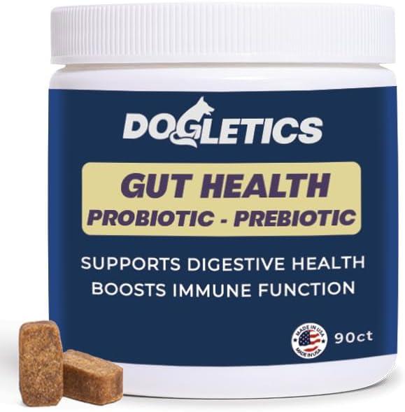 Gut Health Probiotic & Prebiotic - 90ct Support Stomach Microbiome, Prevent Digestive Problems, Reduce Anal Gland Issues, Improve Immune Function and Overall Energy