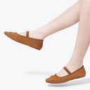MaxMuxun Ballet Flats for Women Closed Square Toe Mary Jane Flats with Bow Elastic Strap Comfortable Dressy Women's Flats