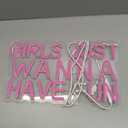 Girls Just Wanna Have Fun Neon Sign for Wall Decor, Retro Style Pink LED Neon Signs, Wedding Party Girl Neon Light Sign,USB Powered for Teen Bedroom Aesthetic Wedding Party Christmas Birthday