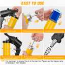 GOOACC Pneumatic Grease Gun 6000 PSI 14oz Heavy Duty Air Operated Grease Gun Kit with 18" Spring Flex Hose Rigid Pipe Coupler Pistol Grip Grease Guns for Automotive Farm Industrial Marine, Yellow 6PCS