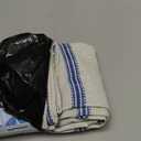 DriftAway Farmhouse Linen Lined Valance Double Layer Thermal Insulated Room Darkening Blackout Window Valances 3 Inch Rod Pocket Vertical Striped Kitchen Valance for Bathroom Single 52 x 18 Inch Navy