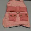 KYEESE Dog Coat Thick Cat Clothes with Pocket Warm Pet Winter Puffer Coat with Leash Hole Soft Pet Sweater for Cold Weather Windproof Dog Coats for Small Dogs Waterproof Dogs Jacket with Fleece Lined (04# Pink)