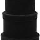 GnFlus Black Gift Boxes with Lids for Presents Set of 3 Round Velvet Nesting Gifts Box for Arrangements Flowers Wedding Birthday Mothers Valentines Day Bridesmaid Christmas Party Anniversary, Black