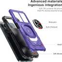 Ailiber for AT&T Propel 2 5G Cell Phone Case, Cricket Magic 2 Case with Screen Protector, Ring Kickstand for Magnetic Car Mount, Rugged Shockproof Heavy Duty Cover Case for Magic 2-Purple