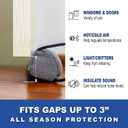 YOUFI 32 Inch Weighted Door Draft Stopper, 3.5lb Heavy Under Door Draft Blocker, Self-Resetting Gap Filler Seal Blocks Cold, Hot Air, Noise, with Non-Slip Bottom, Machine Washable Cover