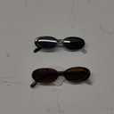 Sunglasses Womens Retro Oval Sunglasses for Women Men Fashion Small Oval Sun Glasses 90s Vintage Driving Shades (A1 Black+leopard Frame-brown Lens)