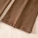 Sidefeel Womens Wide Leg Jeans Casual Baggy High Waisted Stretch Denim Pants, Size 12, Brown