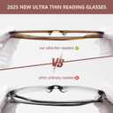 EASY READ 2 Pack Ultra Slim Reading Glasses for Women Men,Rectangular Blue Light Blocking Readers with Spring Hinges