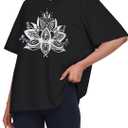 ADOREJOY Oversized Tshirts for Women Crewneck Summer Graphic Tees Short Sleeve Loose Basic Tops 2026 (Black, XL)