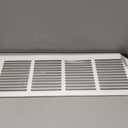 HVAC Premium 20'' x 6'' [Duct Opening] Flat Stamped Steel Return Air Grille - Sidewall and Ceiling - HVAC Vent Duct Cover - White [Outer Dimensions: 21.75''w X 7.75''h]