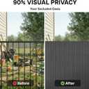 Paramondo PVC Privacy Fence Screen 14mm 3-Rib Reinforced Textured Fence Panel - No-Drill Balcony & Garden Cladding with Wind & UV Protection for Patio, Deck, Outdoor Privacy, 410 FT, Charcoal