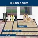 Smiry Front Door Mat Outside Entrance, Heavy Duty Outdoor Indoor Natural Rubber Doormat, Non Slip, Trap Dirt and Moisture, Easy Clean, Low Profile Patio Porch Entryway Mat, 71x23, Beige