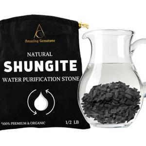 Raw Shungite Stones Crystal Rock, Real Shungite Stones for Water Purification - 10-30mm Piedra Shungite Original (1/2 lb)