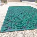 Embossed Doormat Anti Slip Outdoor Carpet, Multi Color Welcome mat, Size 43  73cm, PVC Bottom Surface (Green)