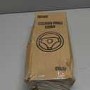 Leather Steering Wheel Cover, Breathable, Anti Slip & Odor Free, Black and Orange (Round-Middle[14.5''-15''])