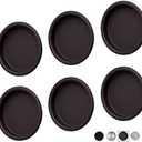 Enconker 6 Pack Closet Door Finger Pull 2-1/8", Oil Rubbed Bronze Round Insert Bypass Closet Door Handle Sliding Door Hardware, Easy Snap-in Installation, No Nails Needed