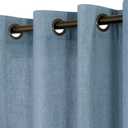 KOUFALL Stone Blue Linen Curtains for Bedroom,2 Panels Bronze Grommet Semi Sheer Dusty Blue Curtains for Living Room,Grey Blue,84 Inch Length 2 Panels