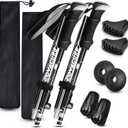 Covacure Hiking Poles Collapsible Trekking Poles - Aluminum Alloy 7075 Walking Sticks for Hiking with Telescopic & Foldable Tri-fold Design Hiking Gear for Women Men, Hiking, Camping, Climbing, 39.4"/100cm-47.2"/120cm