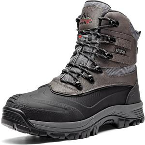 NORTIV 8 Men's Insulated Waterproof Construction Rubber Sole Winter Snow Ski Boots 14