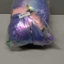 Girl Waterproof Long Coat Winter Puffer Jacket Kid Metallic Shiny Hooded Clothes (6-7 Years, Purple)