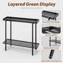 2 Tier Metal Plant Stand, Window Plant Shelves Indoor Outdoor