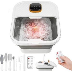 UNIFULL Collapsible Foot Spa Bath with Heat, Motorized Massager, Touch Screen, Foot Pedicure Kit, Temperature Control, Pedicure Foot Spa, Foot Bath