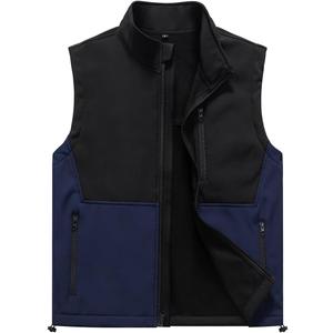Msmsse Men's Outerwear Lightweight Vest Standing Collar Puffer Sleeveless Jacket for Hiking Running Golf (Black, M)