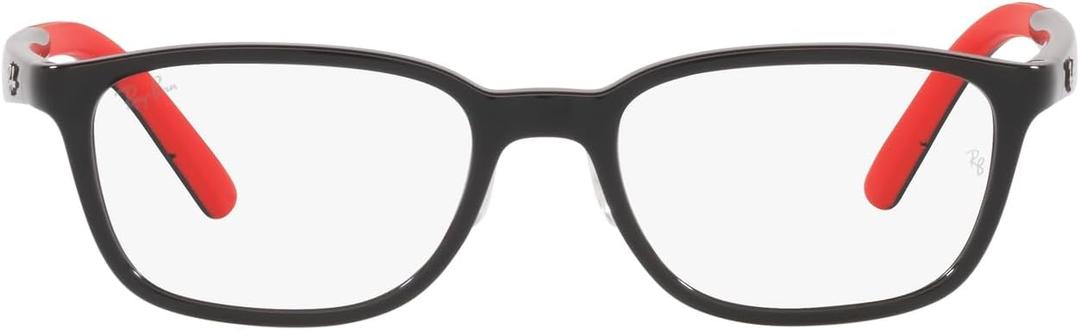 Ray-Ban Kids' RY1617D Rectangular Prescription Eyewear Frames, Black/Demo Lens, 49 mm