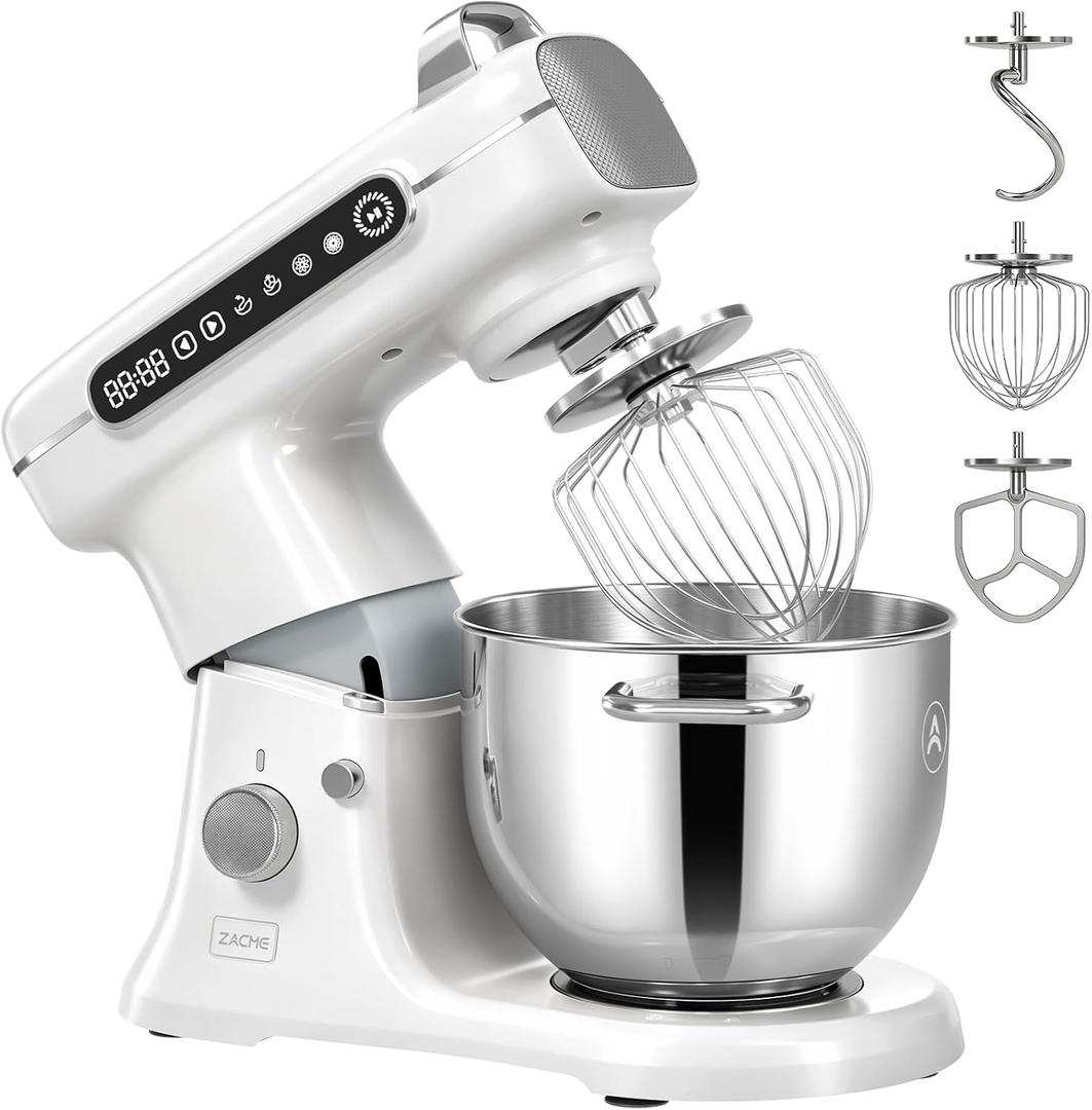 ZACME 8.5QT Commercial Stand Mixer 1000W with Aluminum Die Casting Meets the Standard of NSF/ANSI 8-2023, 11 Speeds Electric Stand Mixer, Tilt-Head Dough Mixer with Bowl, Dough Hook, Whisk and Beater