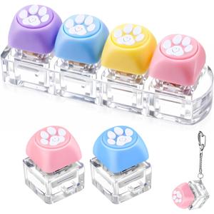 Taiyin 3 Pcs Keyboard Clicker Keyboard Fidget Keychain Decompression Button Stress Relief Gift for Adult to Relief Stress Pass the Time (Dog Paw Style)
