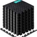 Yes4All Interlocking Exercise Foam Mats with Border Interlocking Floor Mats for Gym Equipment Eva Interlocking Floor Tiles - 36 Square Feet (36 Tiles) - Black