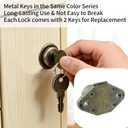 Cabinet Locks with Keys Antique Bronze Desk Drawer Lock for File RV Storage Locks Replacement, 2 Packs