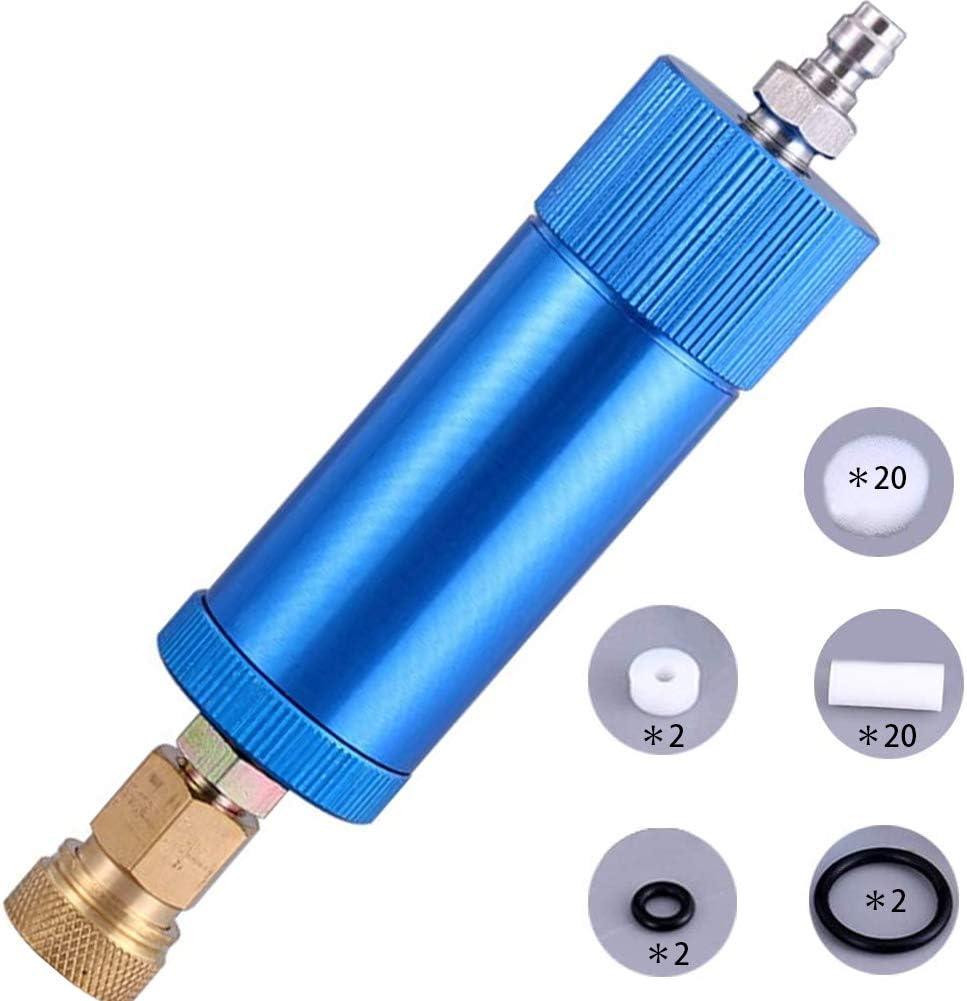 Creation Core High Pressure PCP Hand Pump Air Filter Water-Oil Sparator with Female and Male Quick Connect for High Pressure Air Compressor Pump 30Mpa Blue