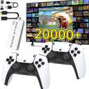 Wireless Retro Game Console, Retro Game Stick with Built-in 23 Emulators, 64GB,20,000+ Games, 4k Hdmi Output, and 2.4GHz Wireless Controller, Plug and Retro Play Video Games for TV (White)