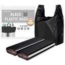 LimonLaviu Black Plastic Grocery Bags, 100 Pack, 11.5'x 6.5" x 21', 22 Pound Capacity, Heavy Duty, Unscented