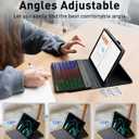 for Microsoft Surface Pro 11/10/9 13 inch 2024/2022 Case with Keyboard - Rainbow Backlit Keyboard Case - Built in Pencil Holder with Mouse - Black