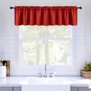 MIULEE Christmas Blackout Window Valance for Bedroom Kitchen Bathroom Living Room Darkening Rod Pocket Curtain Valance, Thermal Insulated Window Treatment 1 Panel, 52 x 18 Inches, Red