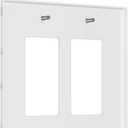 Pink Bow Double Rocker Light Switch Plate Cover 2 Gang Decorative Outlet Plate Electrical Wall Plate Covers Receptacle Decorate Plug Covers For Kitchen Bedroom Bathroom Decor 4.6" X 4.5"