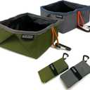 Travel Dog Bowls, 2 Pack 60oz Collapsible Dog Bowls for Food and Water (Green+Grey)