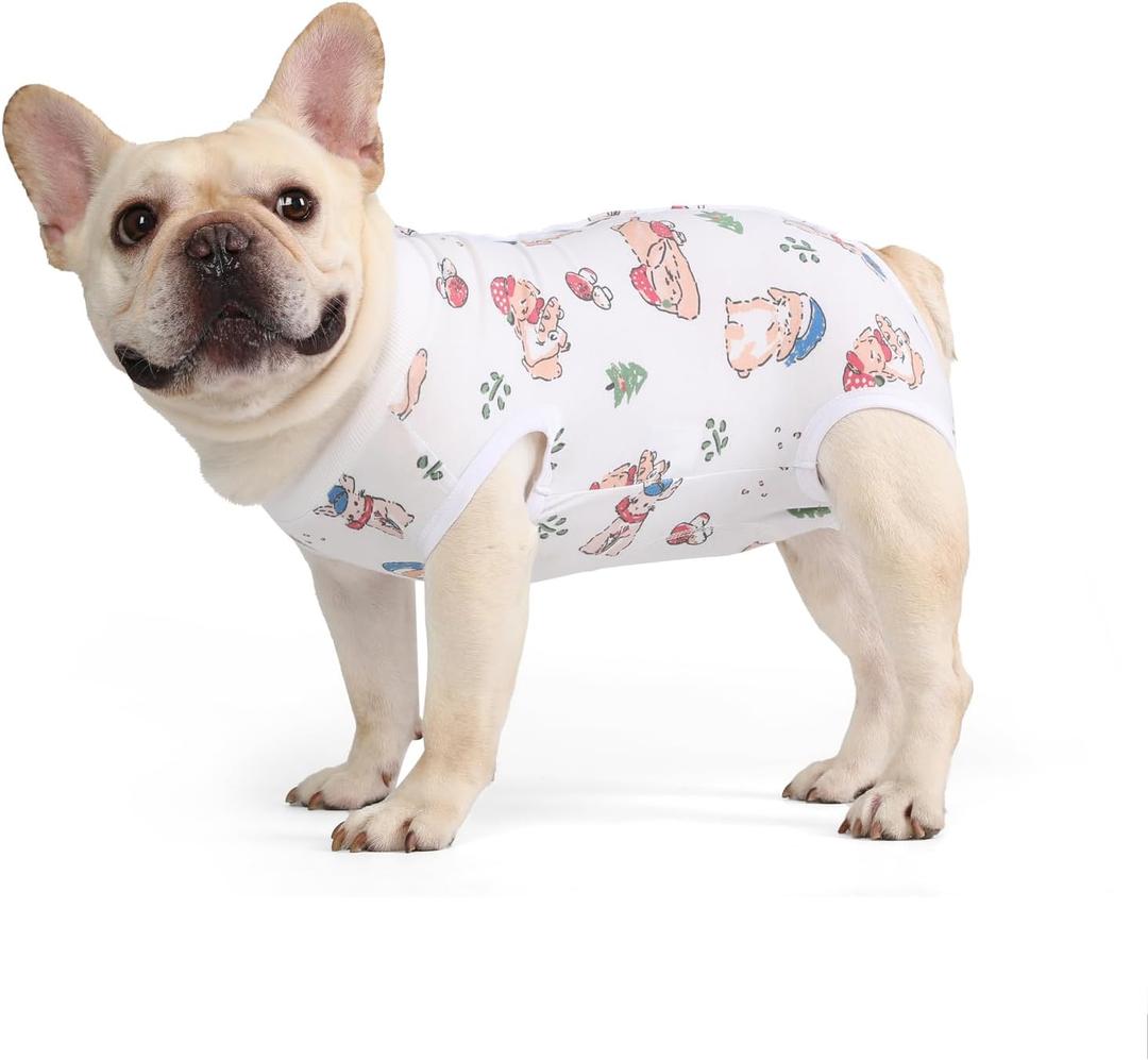 FEimax Dog Recovery Suit After Surger, Abdominal Wounds Post Surgical Recovery, Soft Breathable Dog Bodysuit for Small Middle Pet, Alternative Bandages Substitute Abdominal Wounds Cone & E-Collar