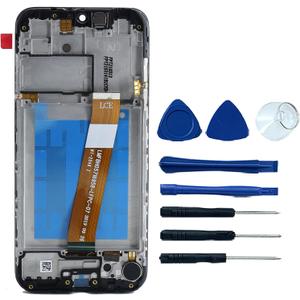 for Samsung Galaxy A01 2020 Screen Replacement SM-A015 A015T A015T1 A015V A015U A015R4 S111DL LCD Screen Display Touch Digitizer Assembly with Frame Replacement Black 5.7"