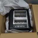 Amazon Basics 4 Slice Toaster, 7 Browning Settings, Extra Wide Slots for Bagels and Specialty Breads, Removable Crumb Tray, Cancel/Defrost/Bagel Buttons, 1500W, Black & Silver