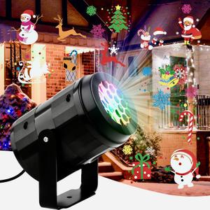 Christmas Projector Lights Outdoor/Indoor, Christmas LED Lights Projector with Christmas Decorative Patterns for Indoor Outdoor Garden Patio Yard House Wall, Holiday Projector for Xmas Party (Multicolor)