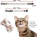 Pipidog Cat Collar Breakaway with Bell and Accessories, Printing Kitten Collar Bowtie for Kitty 19 Colors Adjustable 7.5-11in(Watermelon)