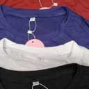 Sweetyweee 4 Pack Women's Half Sleeve T Shirts 1/2 Sleeve Basic Crew Neck Tops Elbow Length Casual Loose Fit Summer Tees(Small, Red, Navy Blue, White, Black)